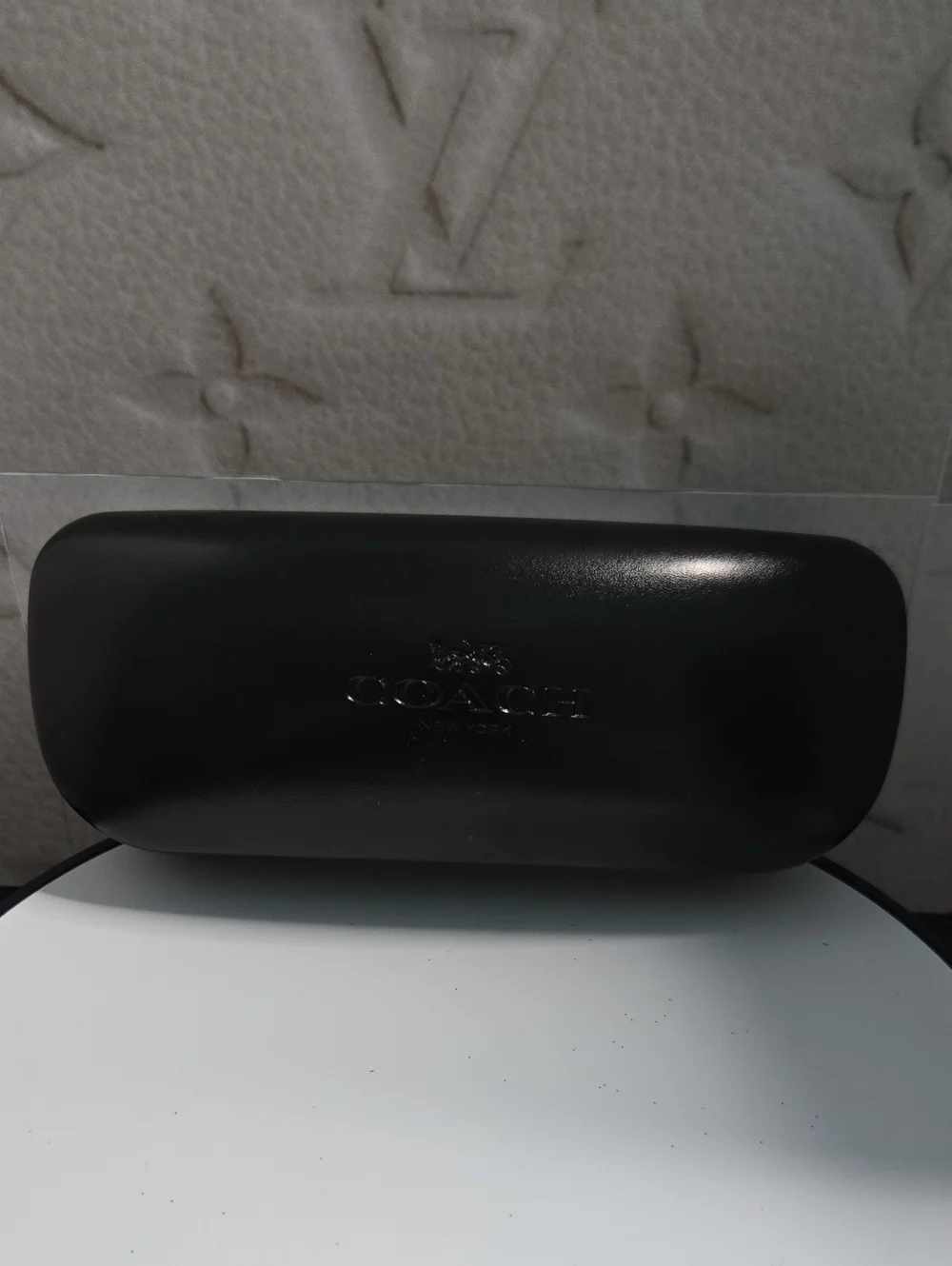 Coach Black Embossed Eyeglass Case